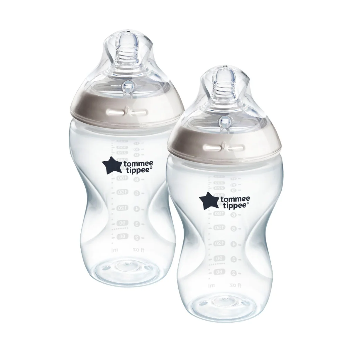 Tommee Tippee Natural Start Samosterilizačná Dojčenská Fľaša s ANTI-COLIC cumlíkom Stredný Prietok 340 ml 3m+ 1×2 ks, dojčenská fľaša