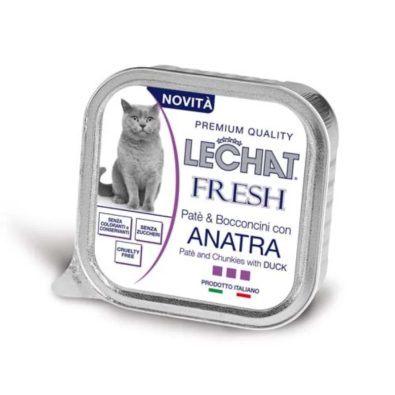 MONGE LECHAT FRESH Pate a kúsky  kačica 100g pre dospelé mačky