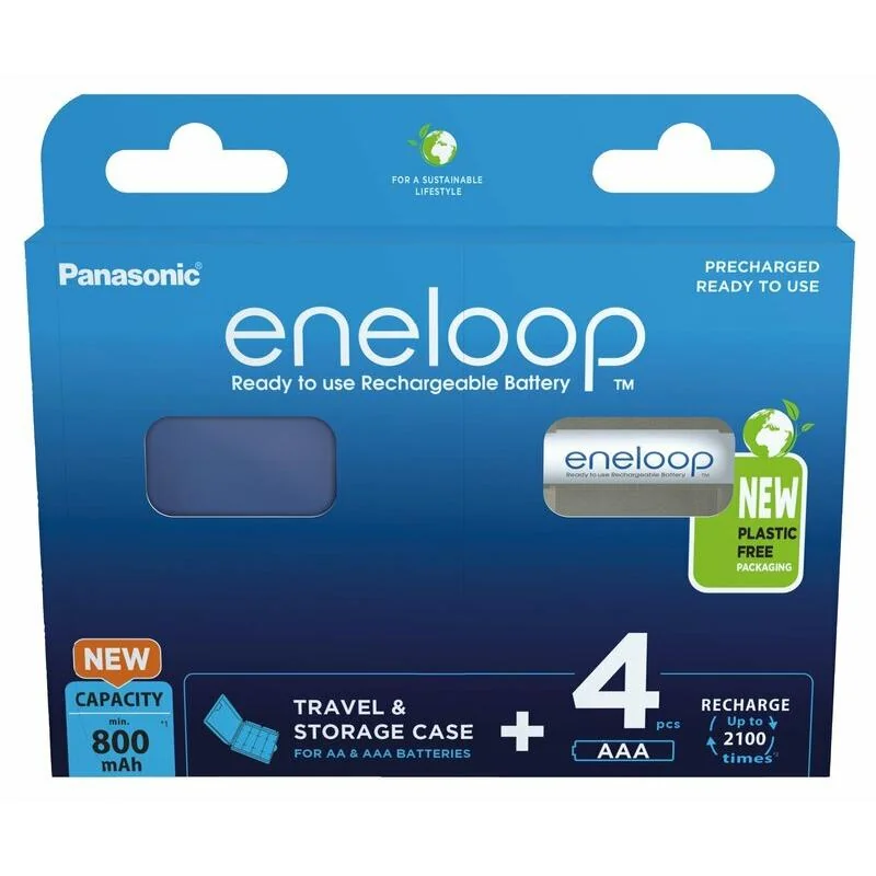 Panasonic Eneloop EKO+BOX AAA 800 mAh nabíjacie batérie 4ks (BK-4MCDEC4BE)