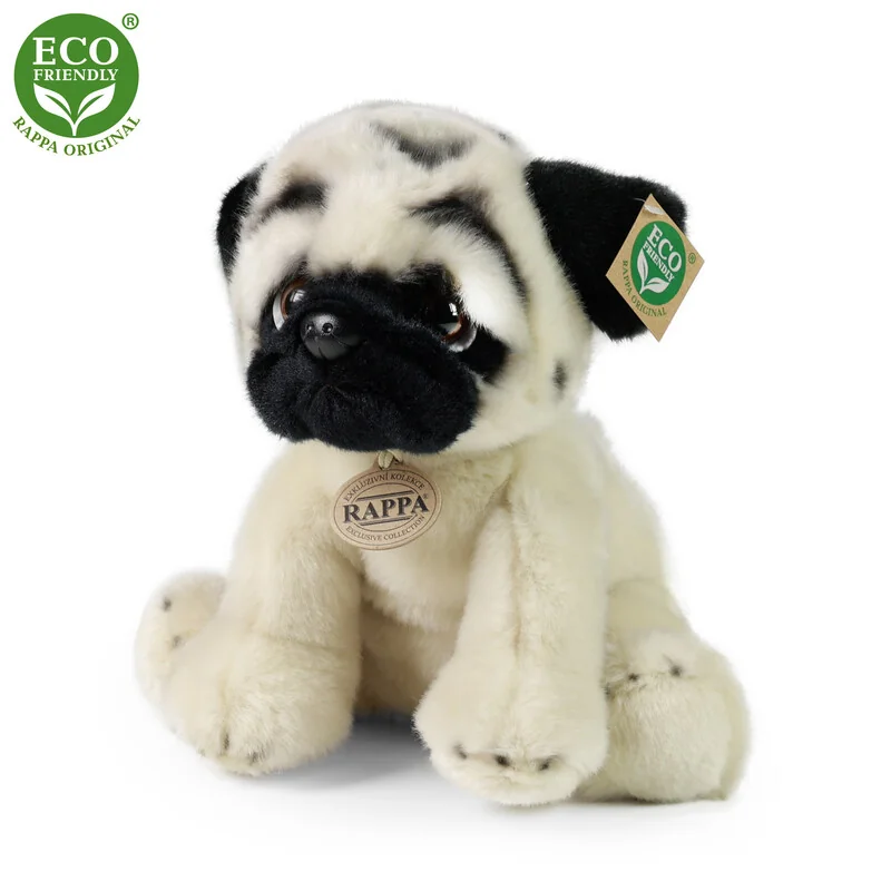 RAPPA - Plyšový pes mops 30 cm ECO-FRIENDLY 