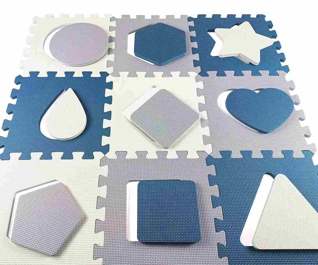 Penové puzzle podložka ohrádka Milly Mally Jolly 3x3 Shapes Blue , 