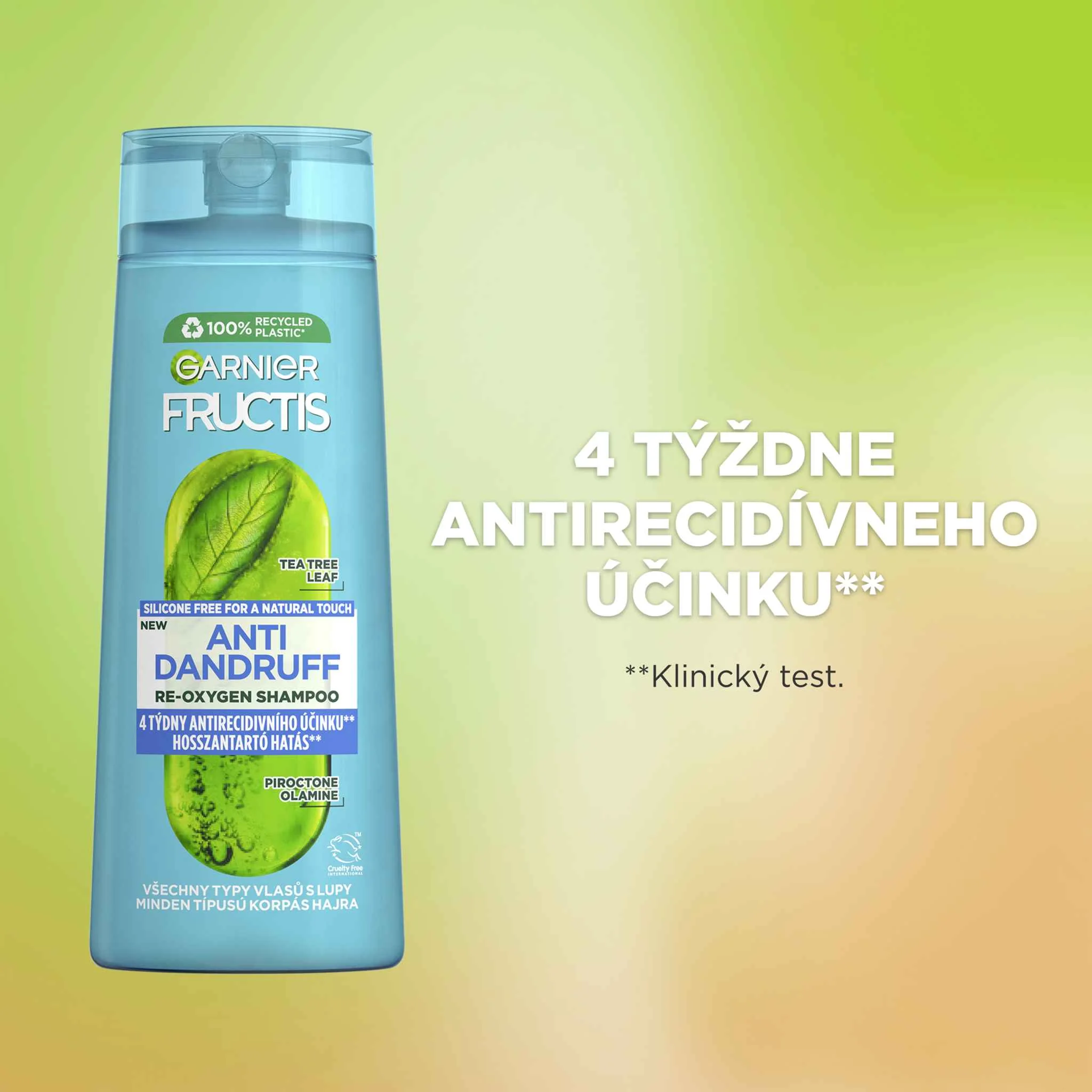 Garnier Fructis Antidandruff čistiaci šampón na všetky typy vlasov s lupinami 1×250 ml, šampón