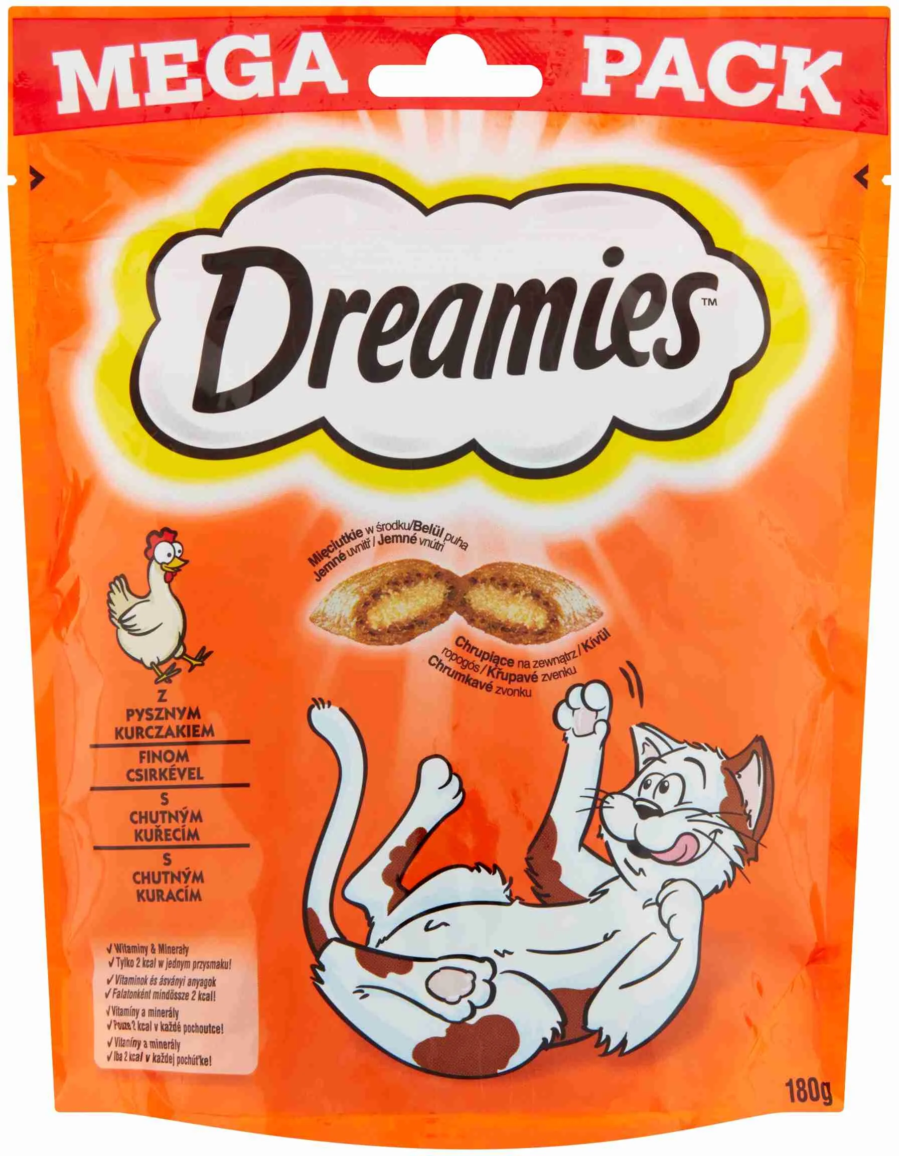 DREAMIES chrumkavá pochúťka s kuracím mäsom 1×180g, krmivo s kuracím mäsom