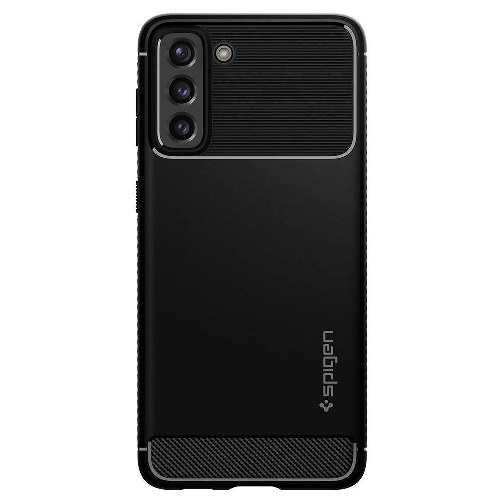 Spigen Rugged Armor silikónový kryt na Samsung Galaxy S21, matný čierny y