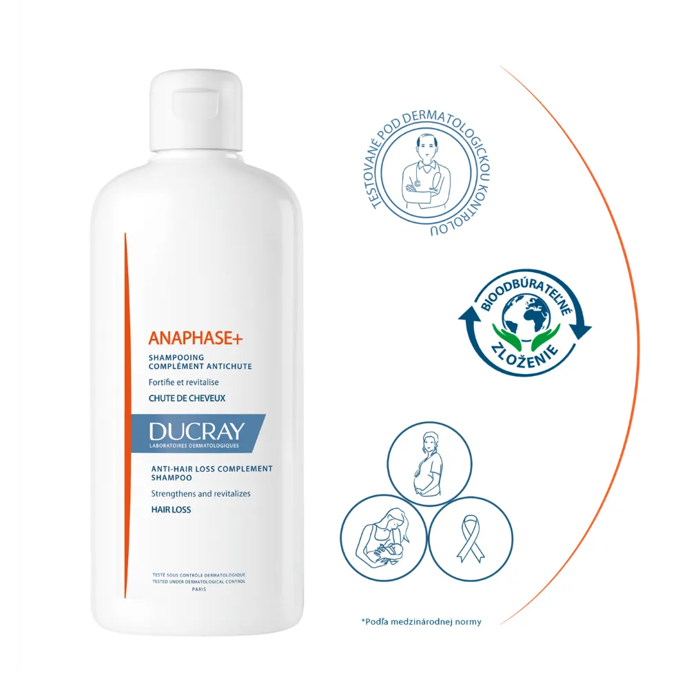 DUCRAY Anaphase + Doplnkový šampón na vypadávanie vlasov 400 ml 1×400 ml, šampón proti vypadávaniu vlasov