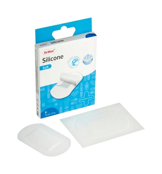 Dr. Max Silicone Soft náplasti 1×5ks, silikónové náplasti, 7,5 cm x 5 cm