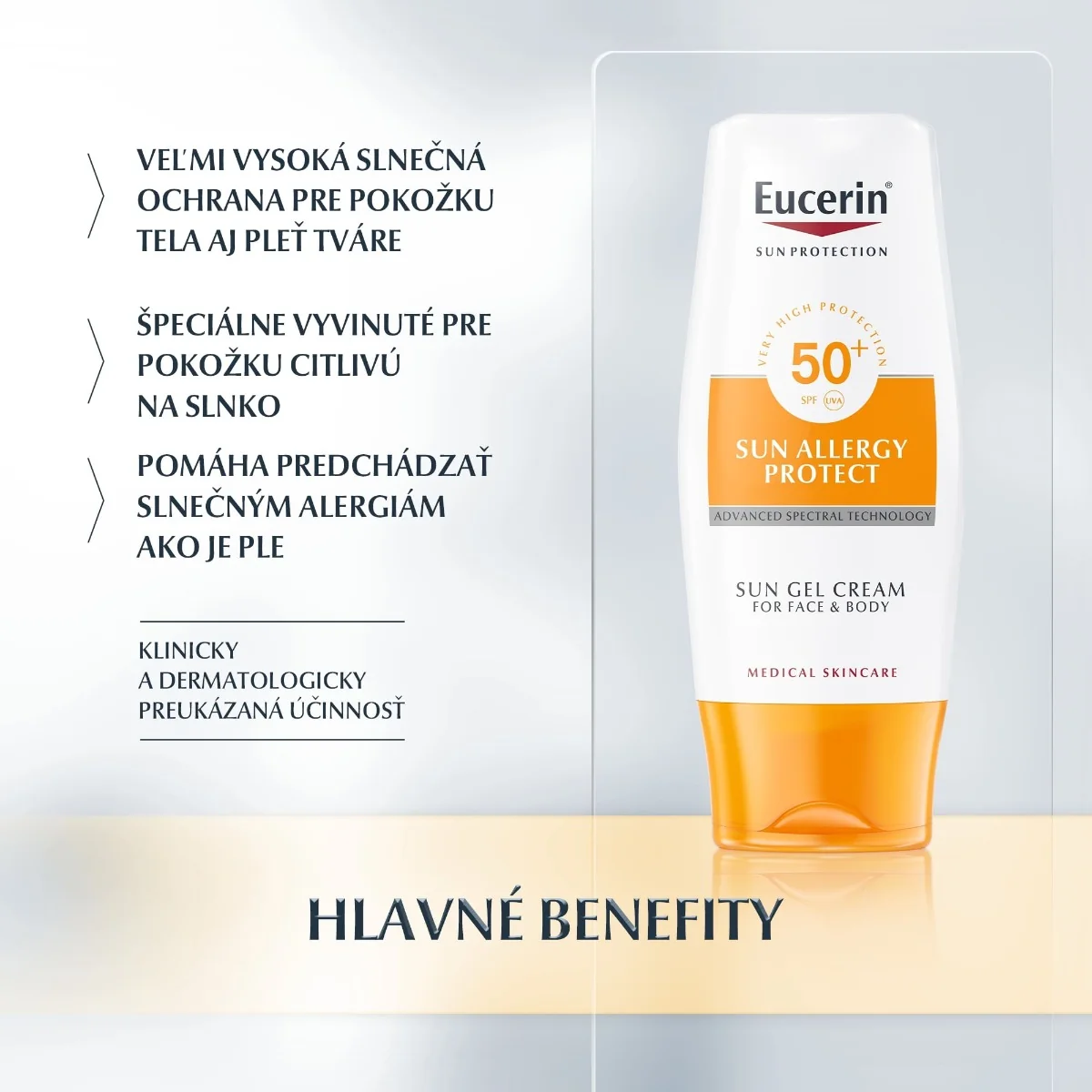 Eucerin SUN ALLERGY PROTECT SPF 50 1×150 ml, ochranný krémový gél na opaľovanie proti alergii na slnko