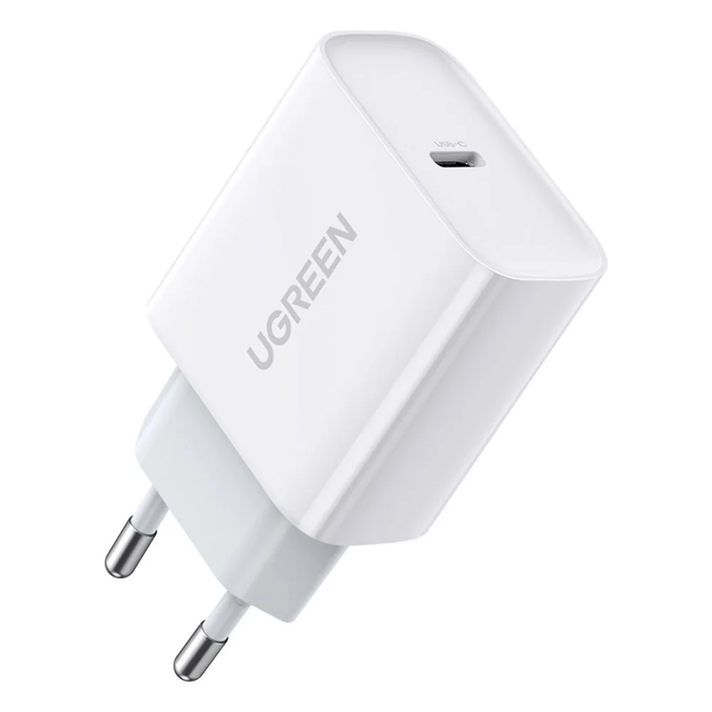 Ugreen CD137 USB-C sieťová nabíjačka PD QC 3A 20W, biela 