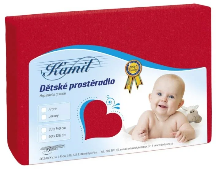 Detské prestieradlo JERSEY 60x120 014 červená J1