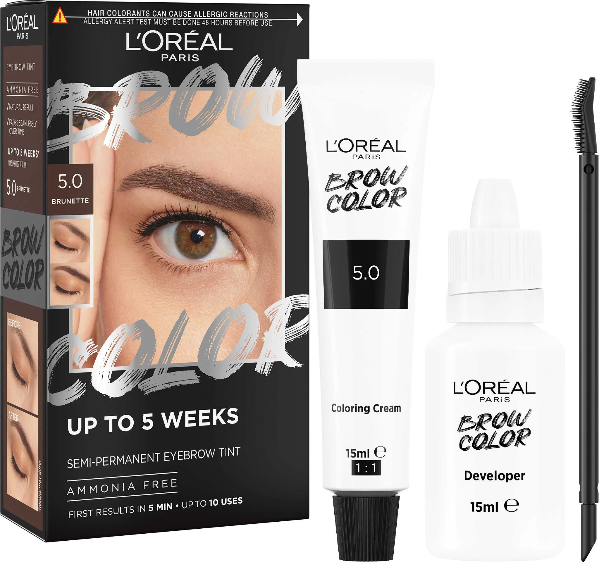 L'Oréal Paris Brow Color 5.0 Brunette semi-permanentná farba na obočie