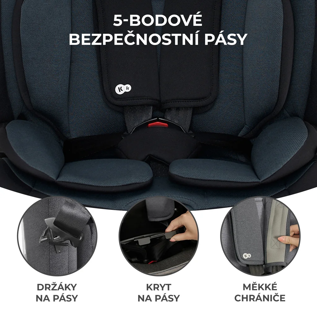 KINDERKRAFT Autosedačka Oneto3 i-Size 76-150cm + Isofix Graphite black 1×1 ks, autosedačka