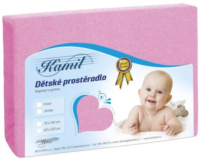 Detské prestieradlo JERSEY 70x140 010 ružová J2