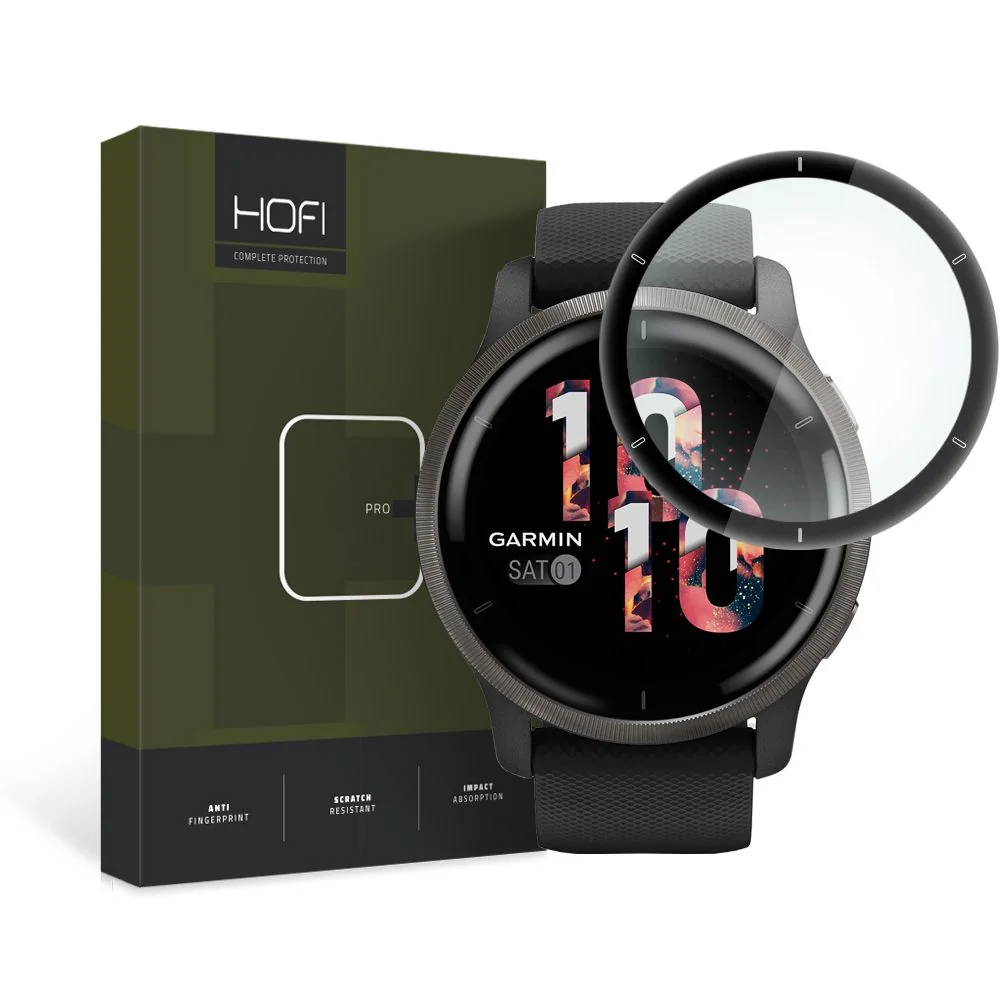 HOFI Hybrid ochranné sklo na Garmin Venu 2, čierne 