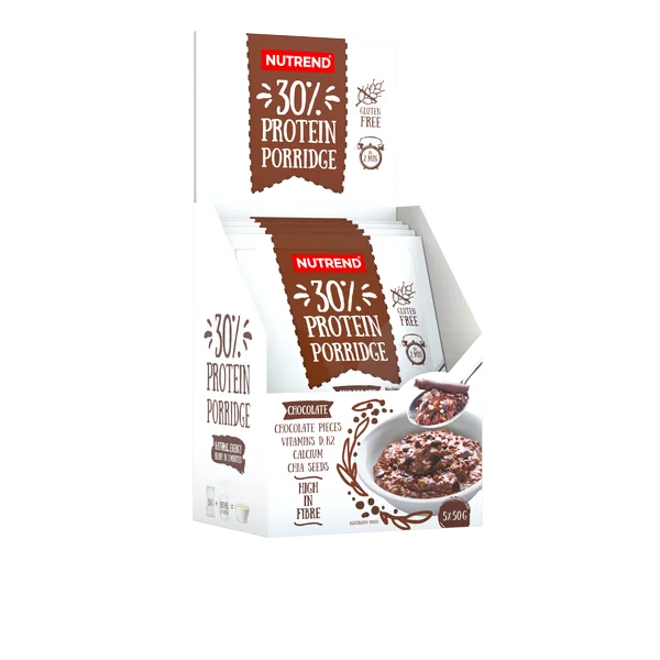 Nutrend PROTEIN PORRIDGE, čokoláda 5×50 g, proteínová ovsená kaša