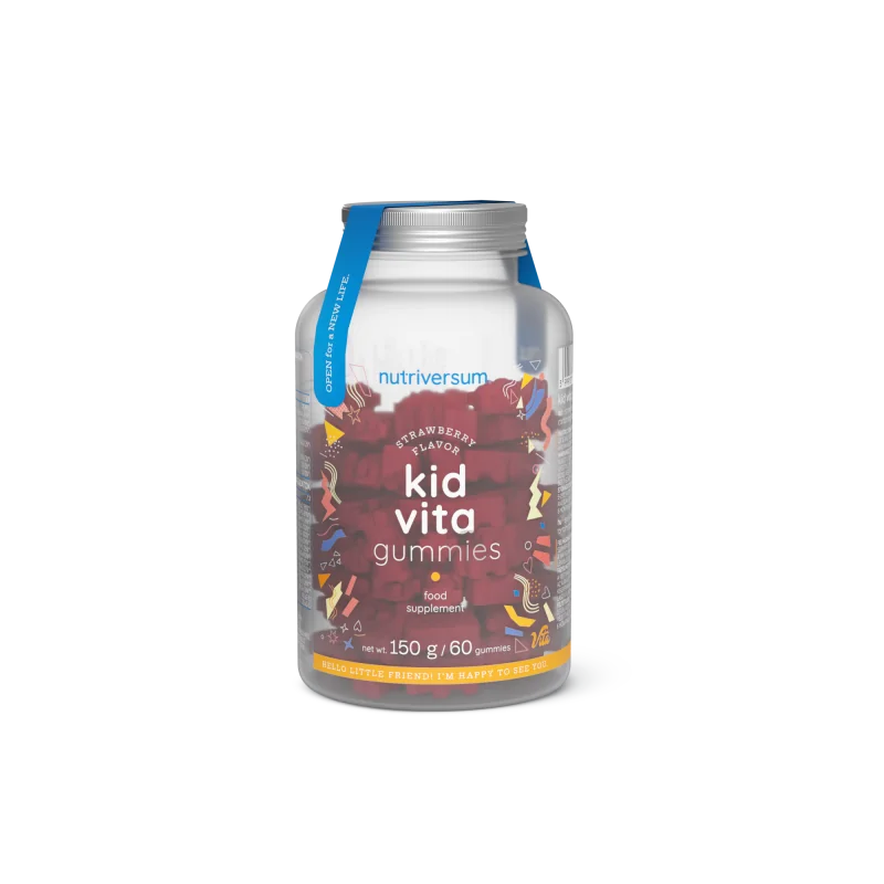 Nutriversum -  KIDVITA GUMMIES (vitamín pre deti) 60 gumových medvedíkov s jahodovou príchuťou