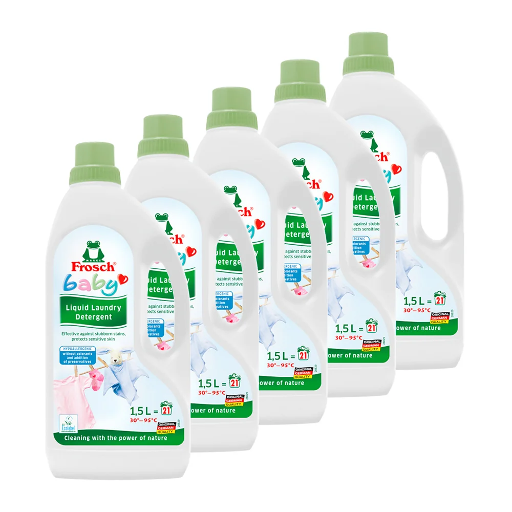 FROSCH EKO Baby Prací prostriedok na dojčenskú bielizeň 5 x 1500 ml