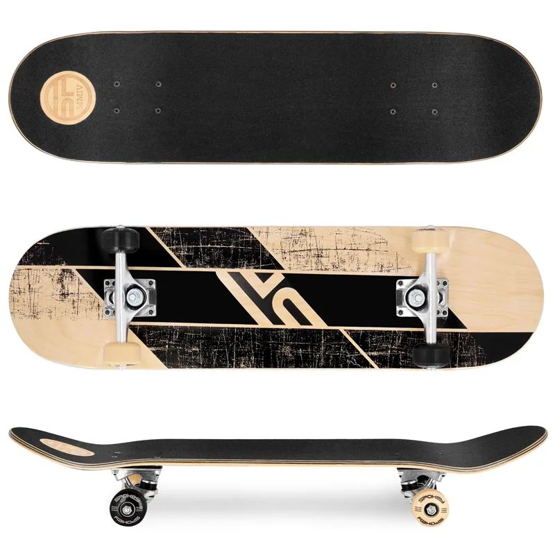 SPOKEY - SKALLE II Skateboard 78,7 x 20 cm, ABEC7, čierno - žltý 