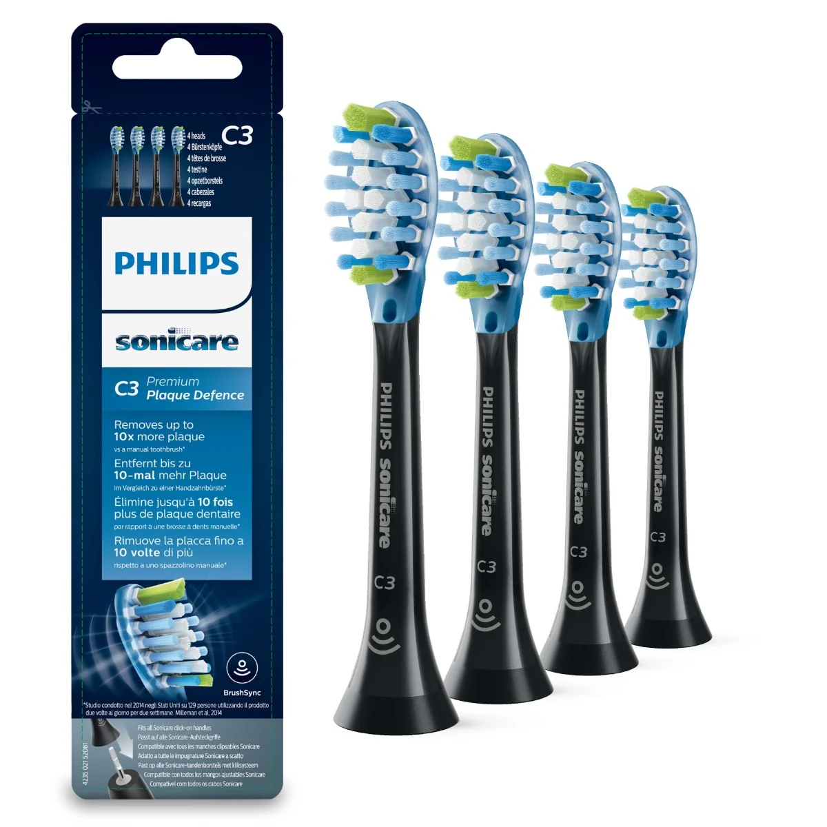 Philips - Nástavce HX9044/33 C3 Premium Plaque Defence pre Sonicare 3. generácie, čierna