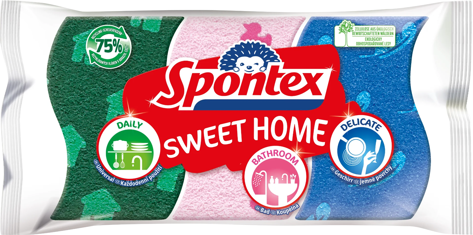 Spontex Sweet Home viskózní houbička 3ks