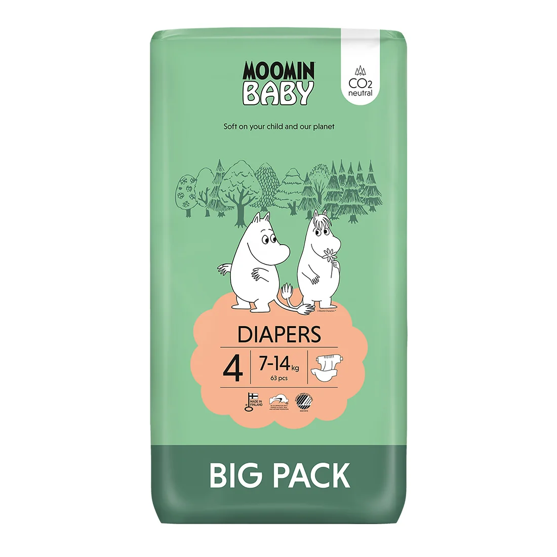 Moomin Baby 4 Maxi 7-14 kg eko plienky