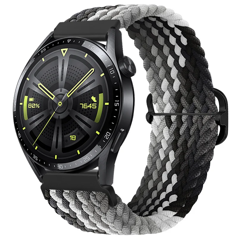 BStrap Elastic Nylon remienok na Huawei Watch GT2 42mm, black qiao