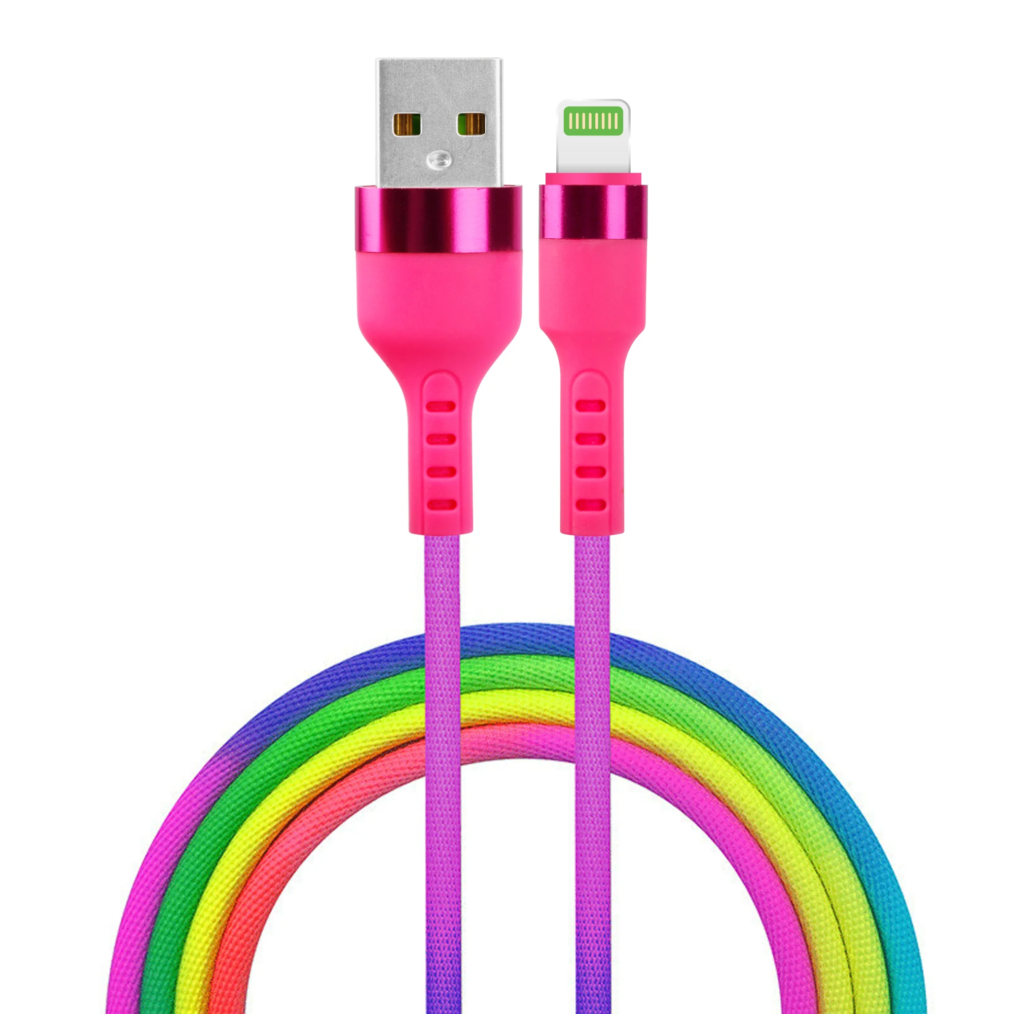 SETTY kábel USB - Lightning 1,2 m 2,1A KNA-L-1.22.113 rainbow - dúhová (GSM171575)