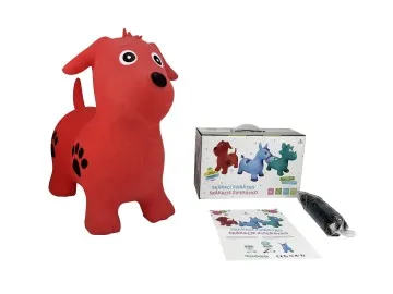Pulei Skákacie zvieratko - červený psík 1×1 ks, nafukovacie zvieratko