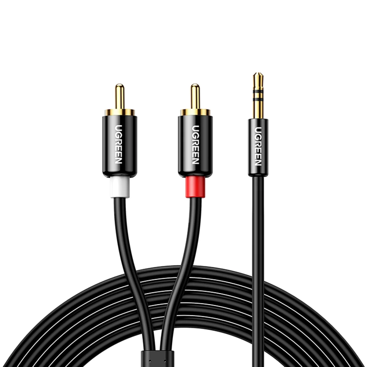 Ugreen AV116 audio kábel 3.5mm mini jack / 2RCA 1.5m, čierny 