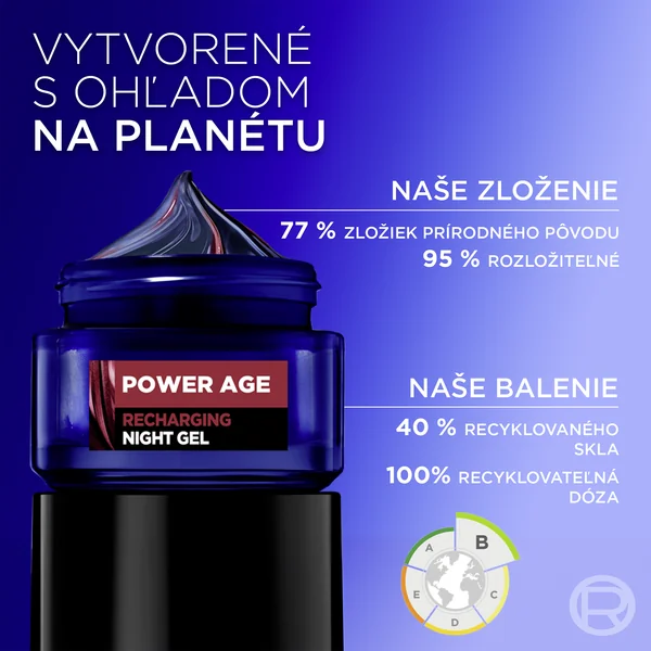 Men Expert Power Age Night Gel, Nočný Gél 1×50 ml, nočný gél