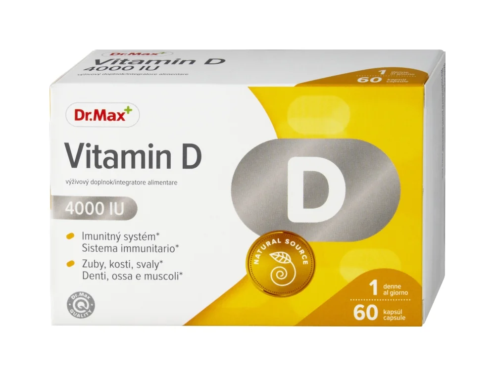 Dr. Max Vitamín D 4000 IU 1×60 cps, vitamín D