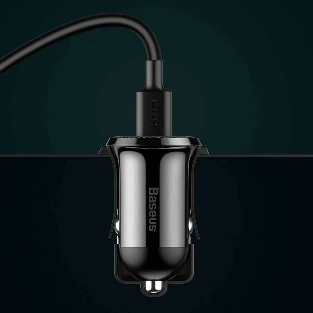 Baseus Grain Pro autonabíjačka 2x USB 4.8A, čierna 