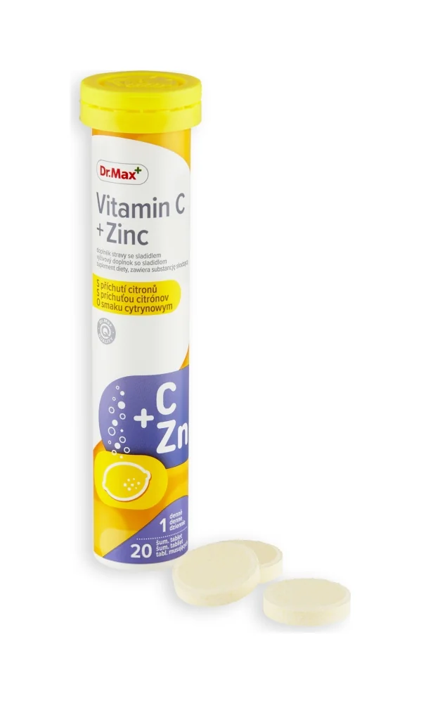 Dr. Max Vitamín C 500 mg + Zinok 1×20 šumivých tabliet