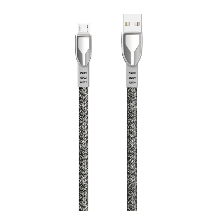 Dudao Zinc Alloy kábel USB / Micro USB 5A 1m, sivý 