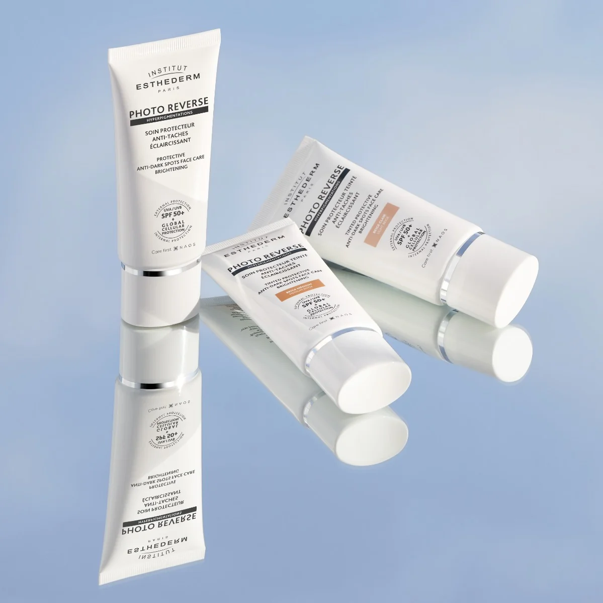 INSTITUT ESTHEDERM PHOTO REVERSE Ochranný tónovaný krém proti pigmentovým škvrnám SPF 50+ (stredne béžová) 50 ml 1×1 ks, krém