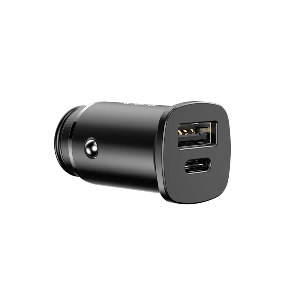 Baseus Square PPS autonabíjačka USB / USB-C QC PD 30W, čierna 