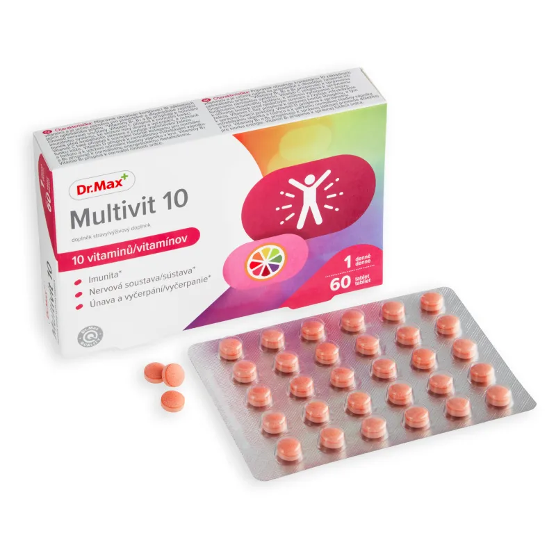 Dr. Max Multivit 10 1×60 tbl, multivitamín na imunitu, nervový systém a vyčerpanie