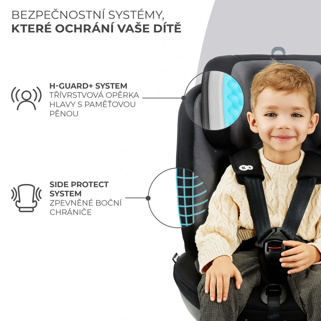 KINDERKRAFT Autosedačka Xpedition 2 i-Size 40-150cm Black 1×1 ks, autosedačka