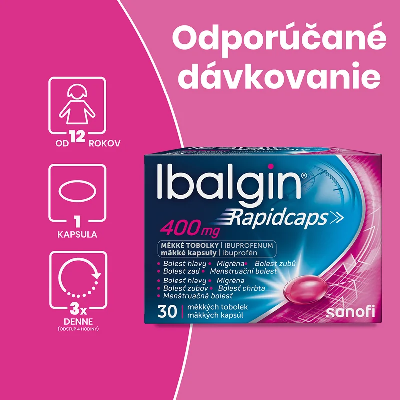 Ibalgin Rapidcaps 400 mg 30 kapsúl 1×30 cps, liek proti bolesti