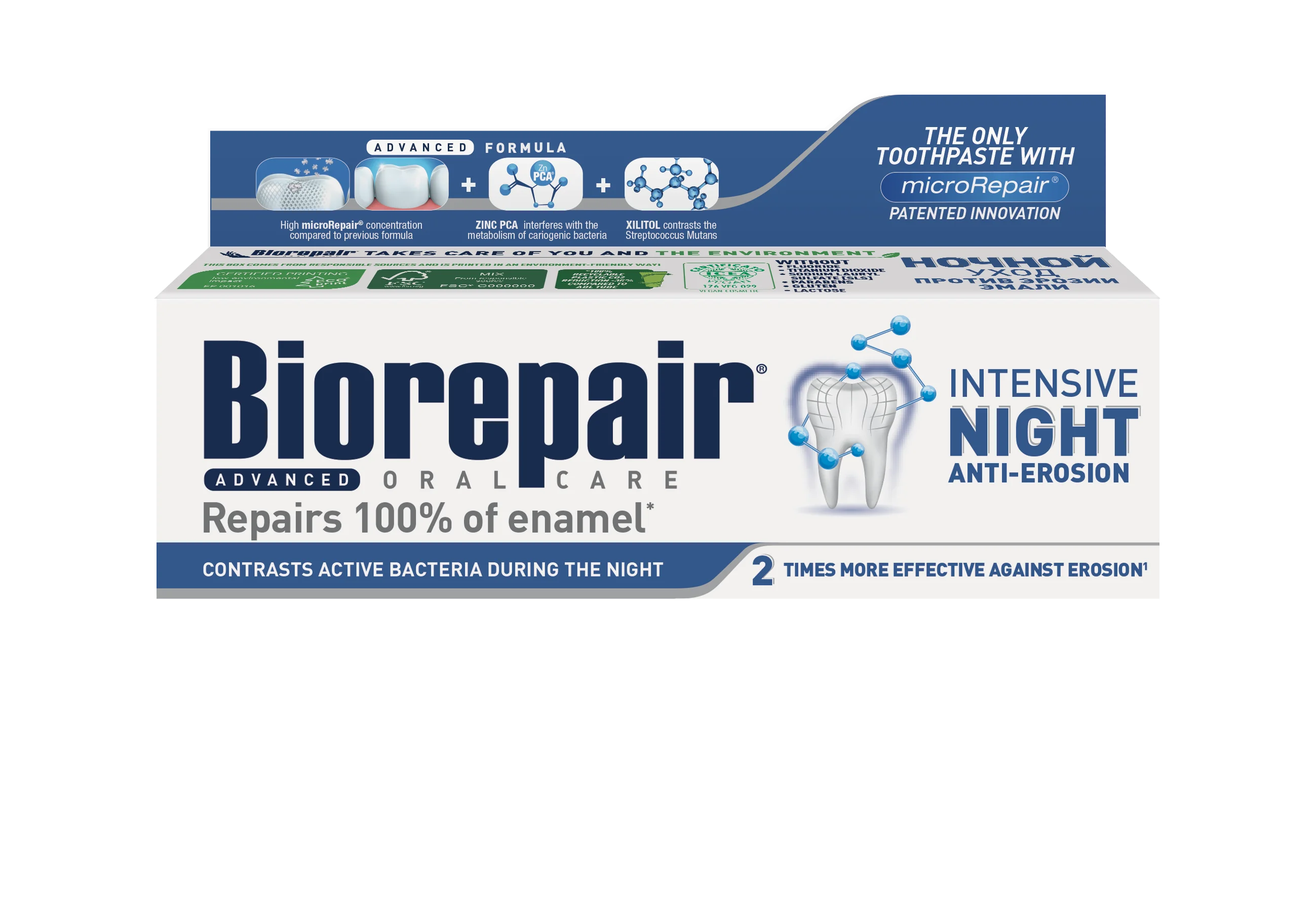 Biorepair zubná pasta night advanced 75ml