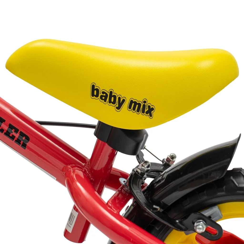 Detský balančný bicykel s brzdou Baby Mix Traveller červený , 