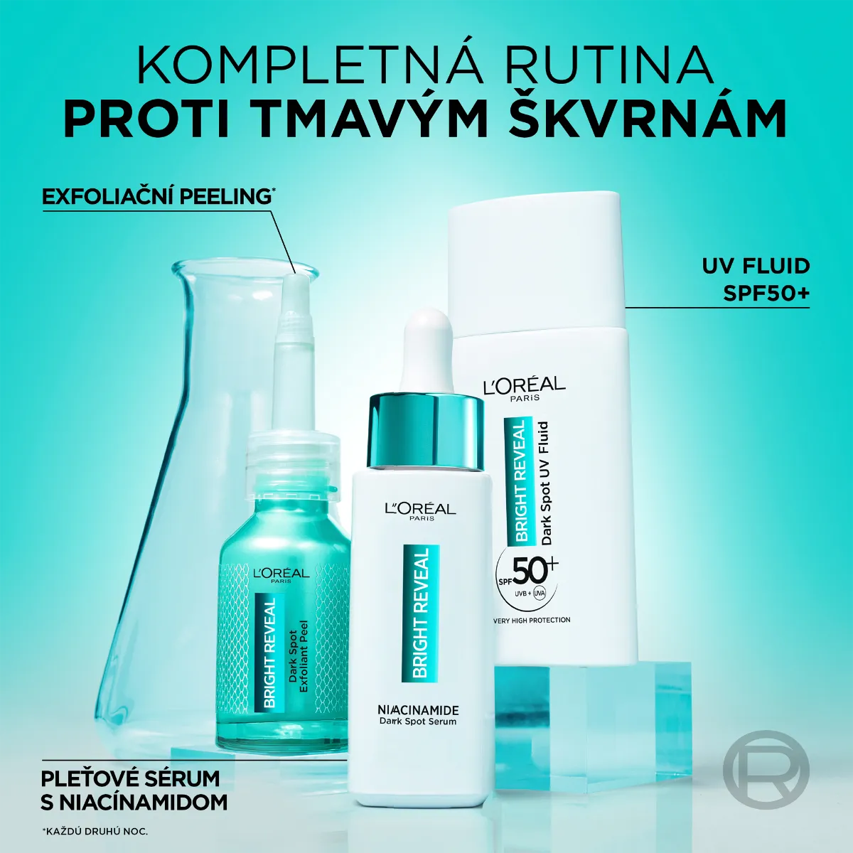 L'Oréal Paris Bright Reveal exfoliačný peeling proti tmavým škvrnám 1×25 ml, exfoliačný peeling