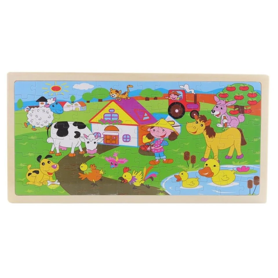 Drevené puzzle Farma 96ks