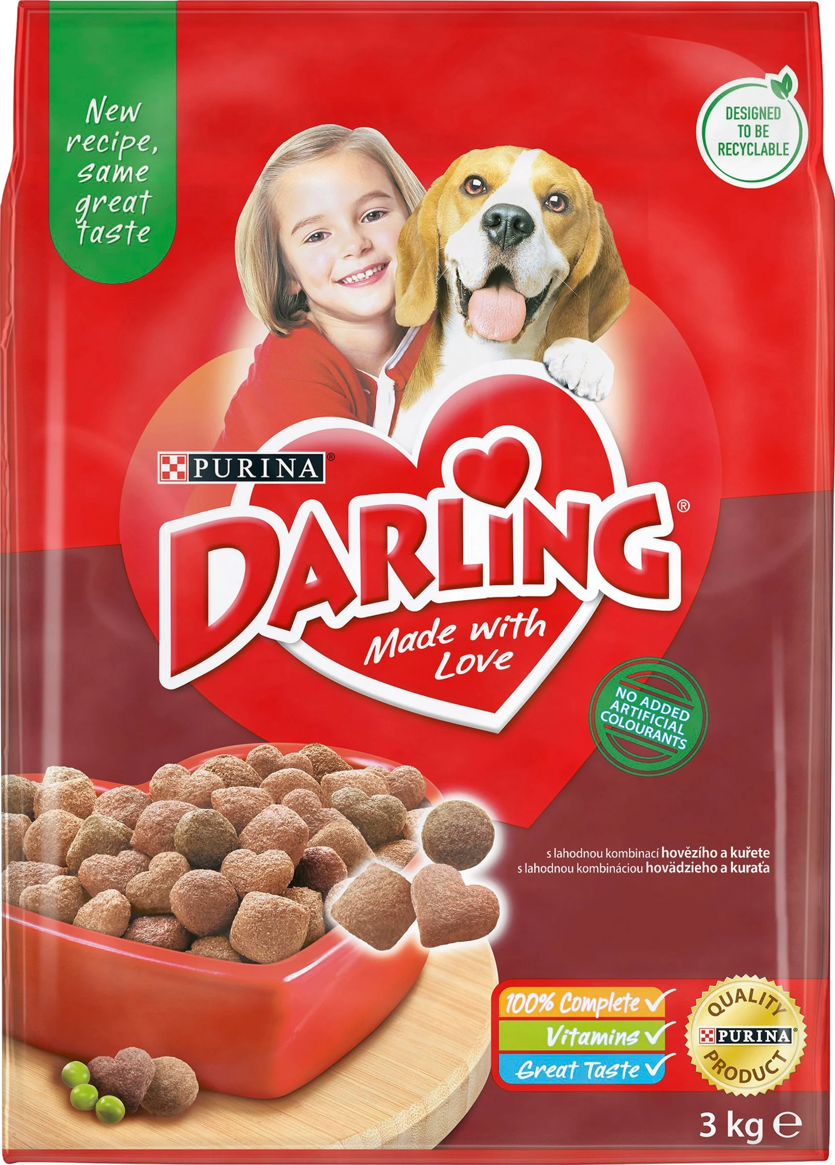 DARLING GP 1x3kg s hovädzím a zeleninou 1×3 kg, kompletné krmivo pre dospelých psov