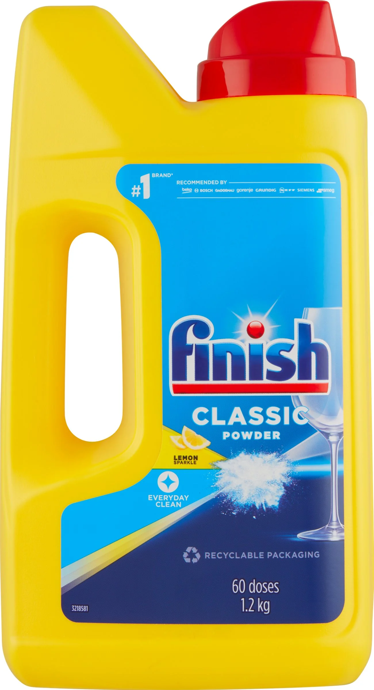 Finish Power Prášok Lemon 1×1200 g, prášok do umývačky