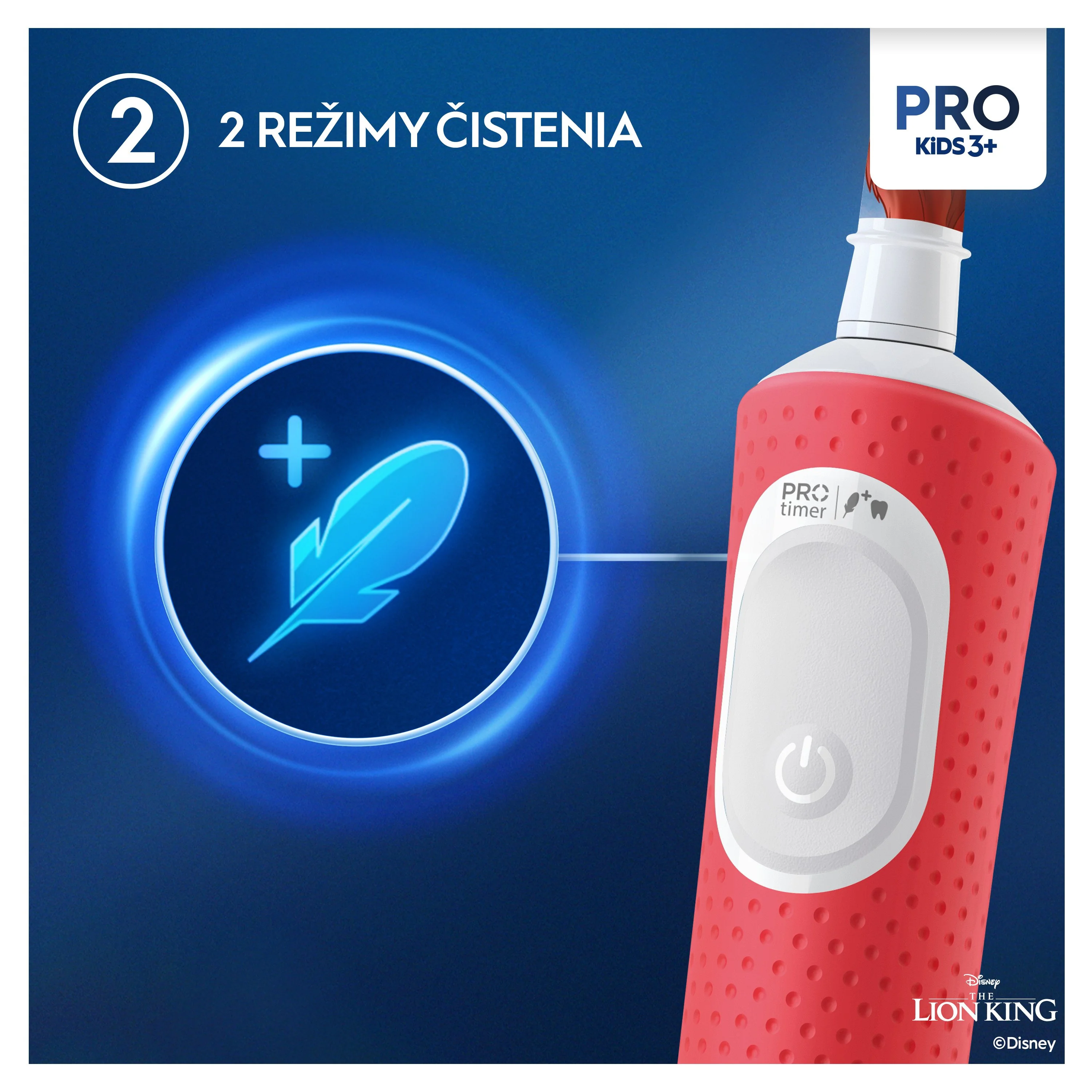 Oral-B Pro Kids Leví kráľ elektrická zubná kefka + cestovné puzdro 1×1 ks, elektrická zubná kefka