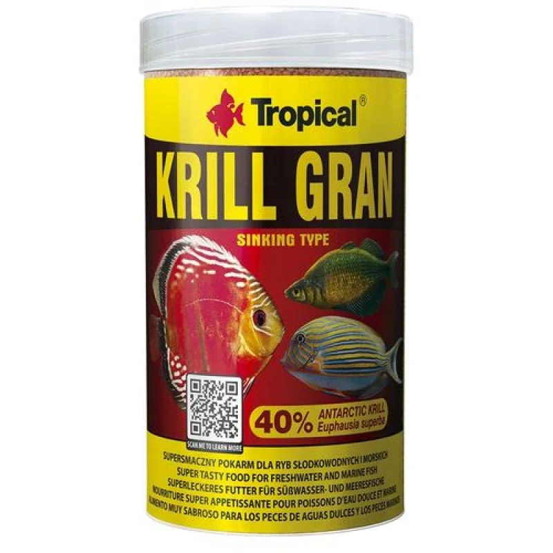 TROPICAL Krill Gran 1000ml/540g viaczložkové krmivo na vyfarbenie vo forme ponárajúceho sa granulátu 