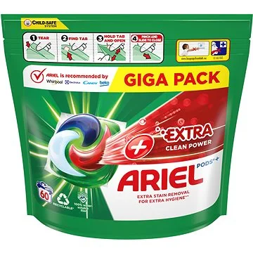 Ariel All-in-1 PODS Extra clean, Gélové Kapsuly Na Pranie, 60 Praní 1×60 ks, Gélové Kapsuly Na Pranie