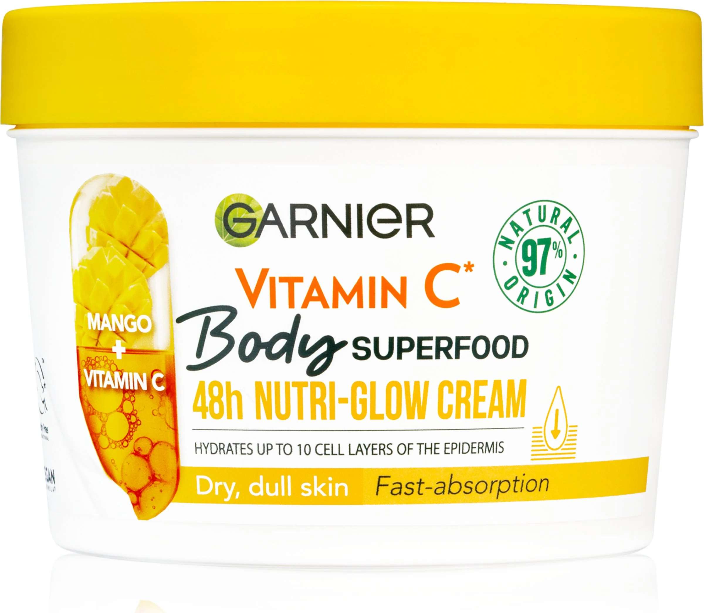 Garnier Body Food Glow Cream mango + vitamín C, 380 ml