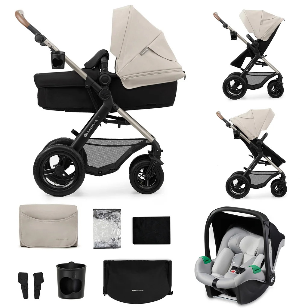 KINDERKRAFT Kočík kombinovaný Moov 2 Air 3v1 Moonlight Grey 1×1 ks, kombinovaný kočík