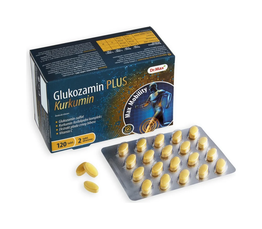 Dr. Max Glukozamín PLUS Kurkumín 1×120 tbl, výživový doplnok